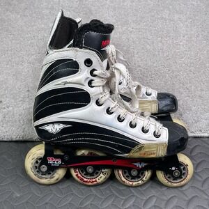 Mission 1500 Quatro Helium Skates Men 7 E Black White Inline Rollerblades Hockey